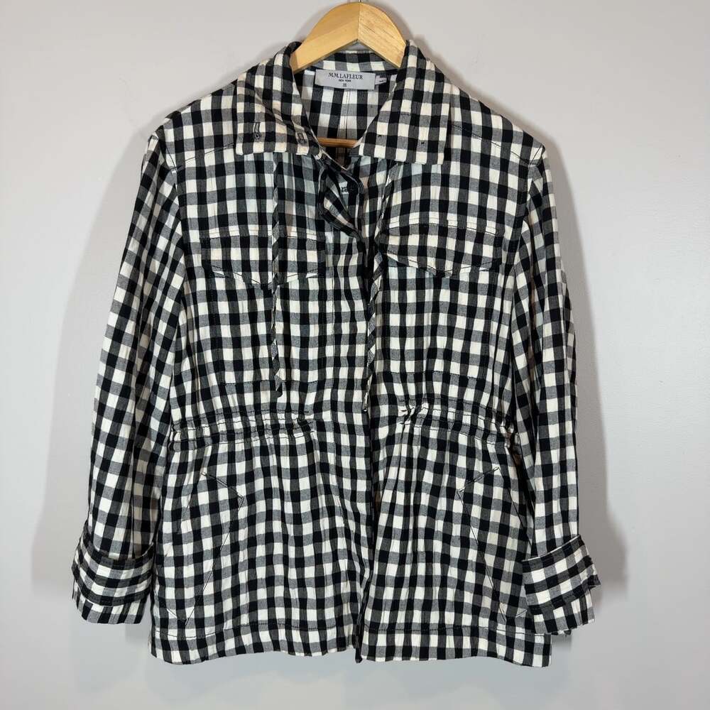 M.M.LaFleur Allison Anorak Jacket Size XS Gingham Wool Blend Utility Shirt